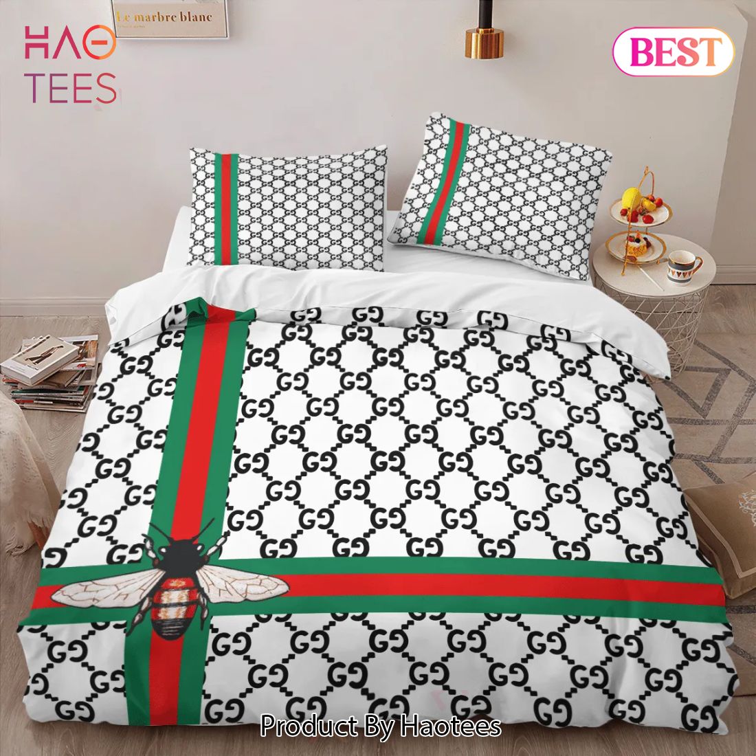 [SALE] Gucci Bee Limited Luxury Brand High-End Bedding Set Home Decor Luxury Store