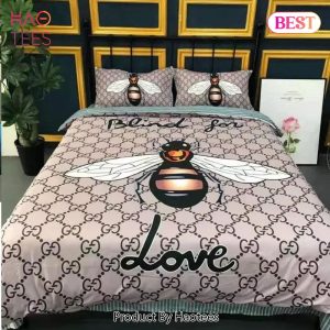 [SALE] Gucci Bee Love New Logo Hot Luxury Brand Bedding Set Bedspread Duvet Cover Set Home Decor