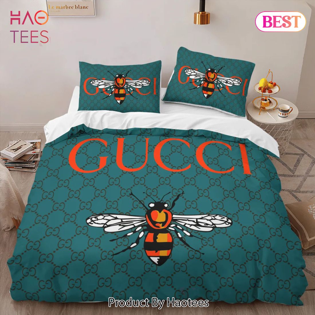 [SALE] Gucci Bee Luxury Brand High-End Bedding Set Home Decor – IE71 Luxury Store