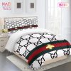 [SALE] Gucci Bee White Luxury Brand High-End Bedding Set Home Decor