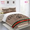 [SALE] Gucci Beige Blue Luxury Brand Bedding Set Home Decor