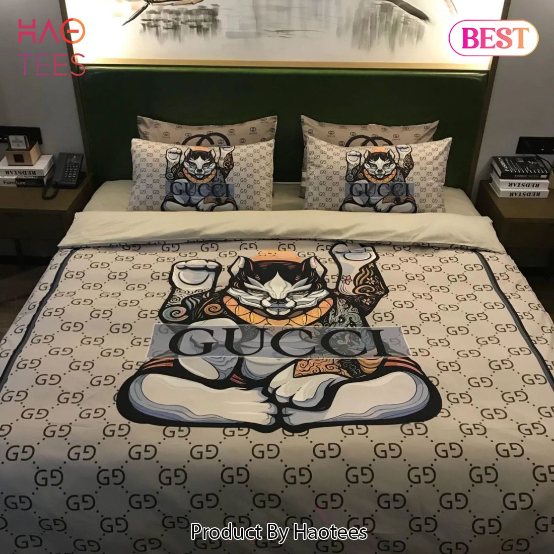 [SALE] Gucci Beige Luxury Brand Bedding Set Home Decor Luxury Store