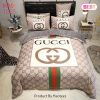 [SALE] Gucci Beige Luxury Brand High-End Bedding Set Home Decor – VV21