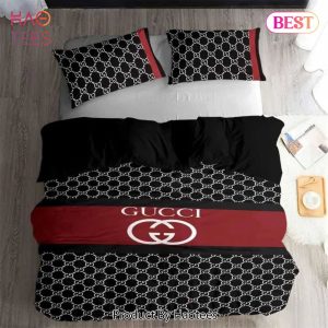 [SALE] Gucci Black Dots Logo 3d Printed Bedding Sets Quilt Sets Duvet Cover Luxury Brand Bedding Decor Bedroom Sets