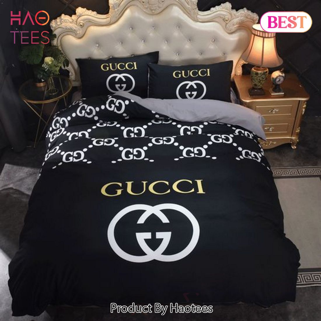 [SALE] Gucci Black Luxury Brand Bedding Set Home Decor Luxury Store