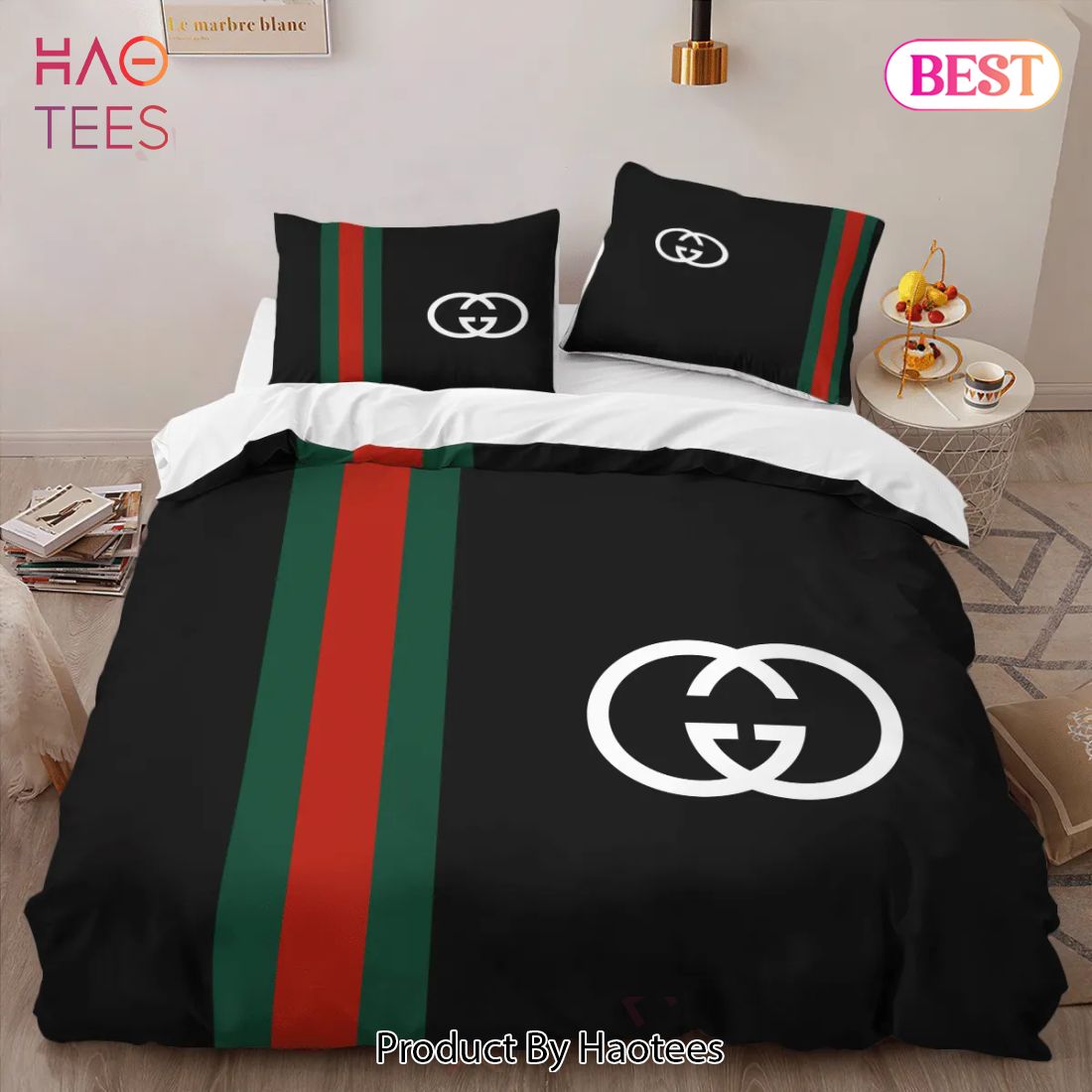 [SALE] Gucci Black Luxury Brand High-End Bedding Set Home Decor Luxury Store