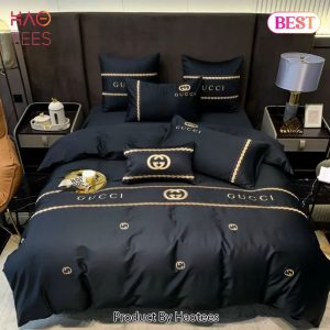 [SALE] Gucci Black Premium Luxury Brand Bedding Set Duvet Cover Home Decor Special Gift
