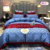 [SALE] Gucci Blue Luxury Brand High-End Bedding Set Home Decor