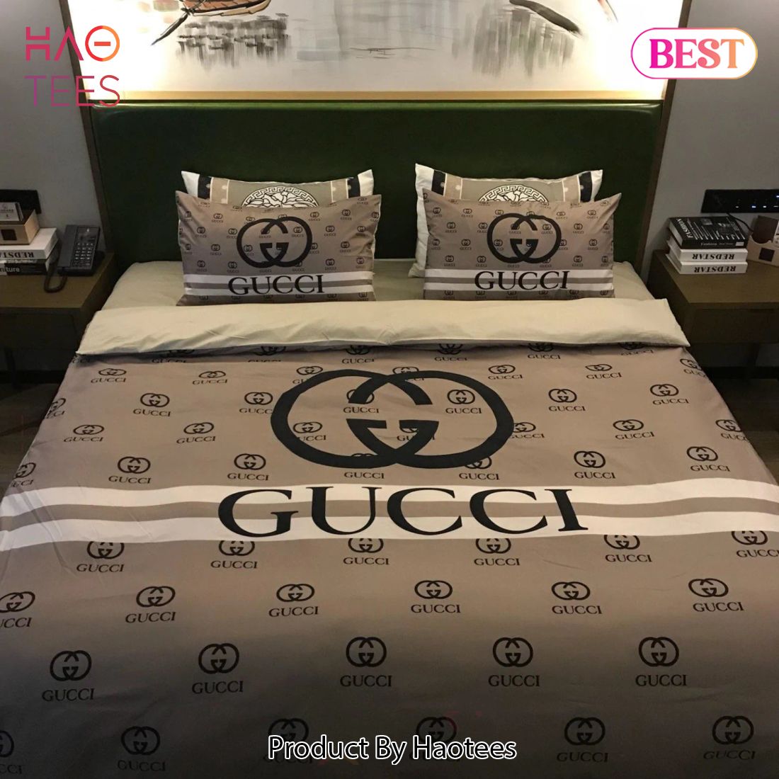 [SALE] Gucci Brown Luxury Brand Bedding Set Home Decor Luxury Store