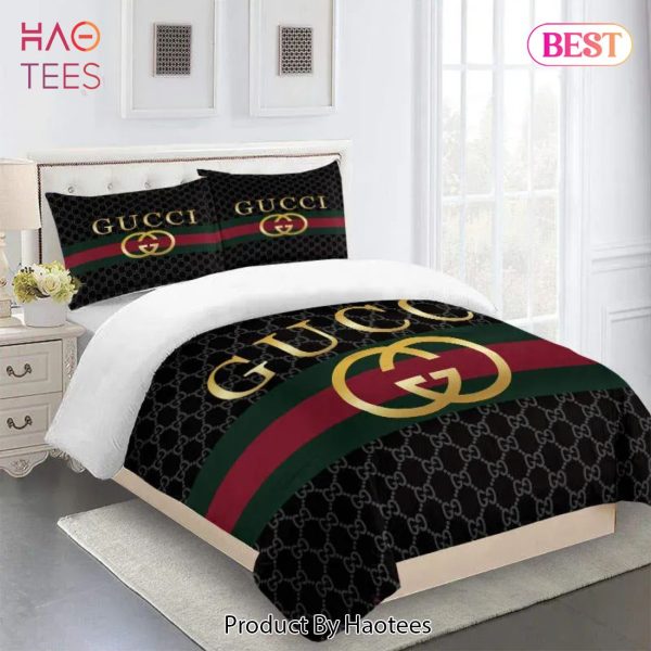 [SALE] Gucci Brown Premium Limited Luxury Brand Fashion Bedding Set Home Decor