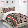 [SALE] Gucci Brown Premium Luxury Brand Fashion Limited Bedding Set Home Decor
