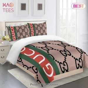 [SALE] Gucci Brown Premium Luxury Brand Fashion Bedding Set Home Decor