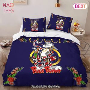 [SALE] Gucci Bugs Bunny Fashion Logo Premium Luxury Brand High-End Bedding Set LV Home Decor