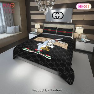 [SALE] Gucci Bugs Bunny Radio Fashion Logo Luxury Brand Bedding Set Home Decor