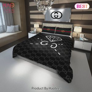 [SALE] Gucci Diamond Fashion Logo Luxury Brand Bedding Set Home Decor