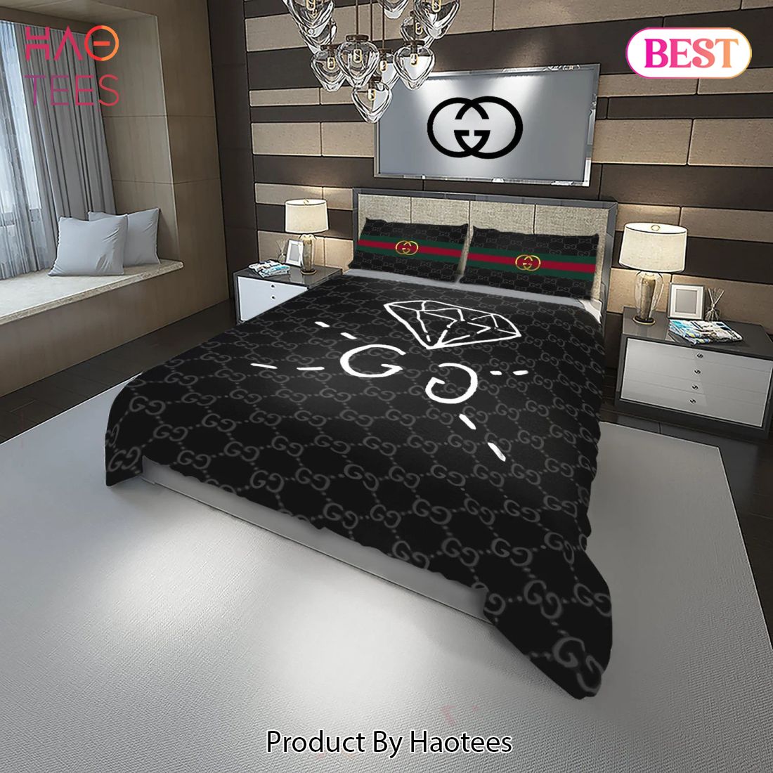 [SALE] Gucci Diamond Fashion Logo Luxury Brand Bedding Set Home Decor Luxury Store