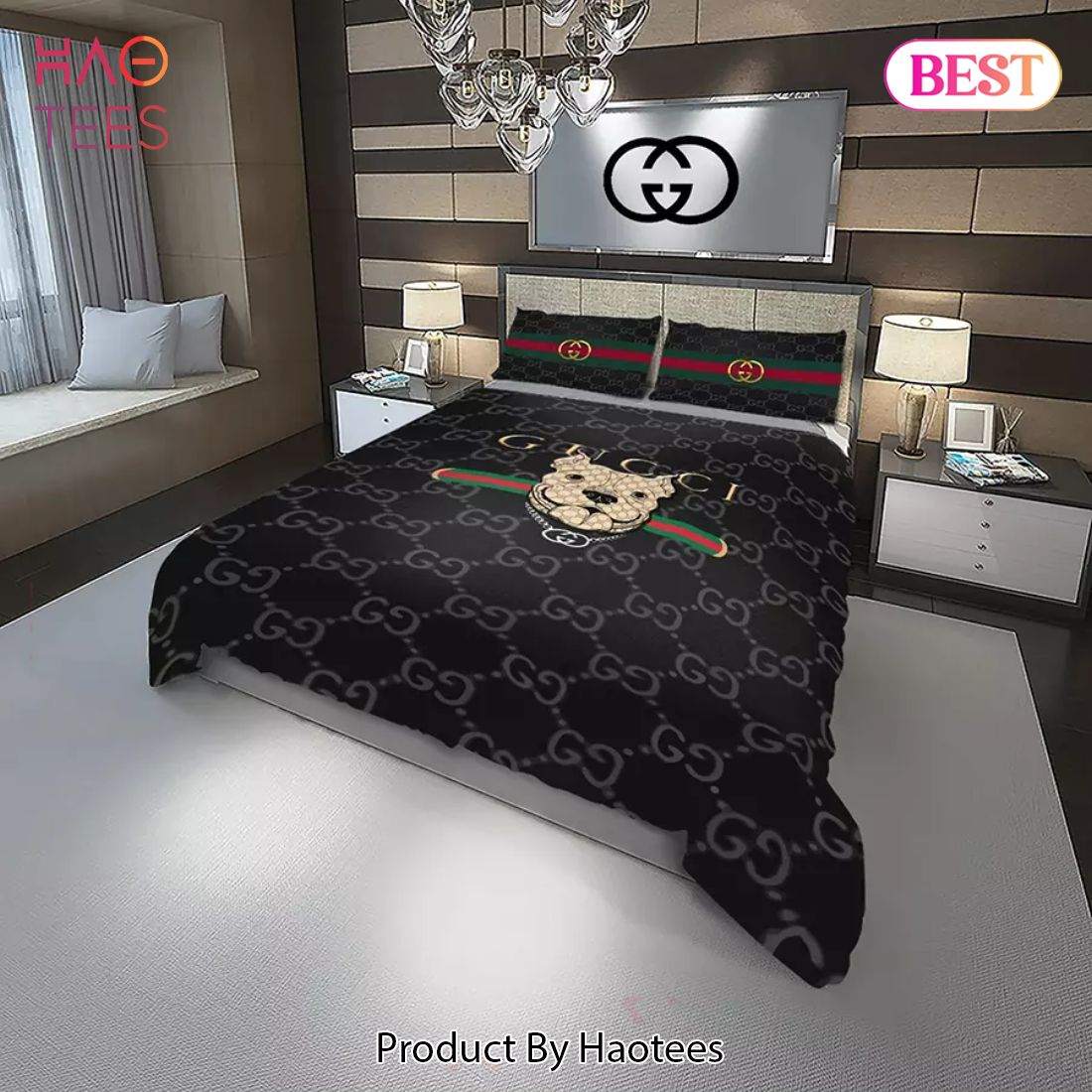 [SALE] Gucci Doggy Fashion Logo Luxury Brand Bedding Set Home Decor Luxury Store