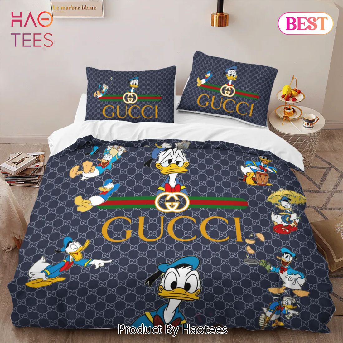 [SALE] Gucci Donald New Fashion Logo Premium Luxury Brand High-End Bedding Set LV Home Decor Luxury Store