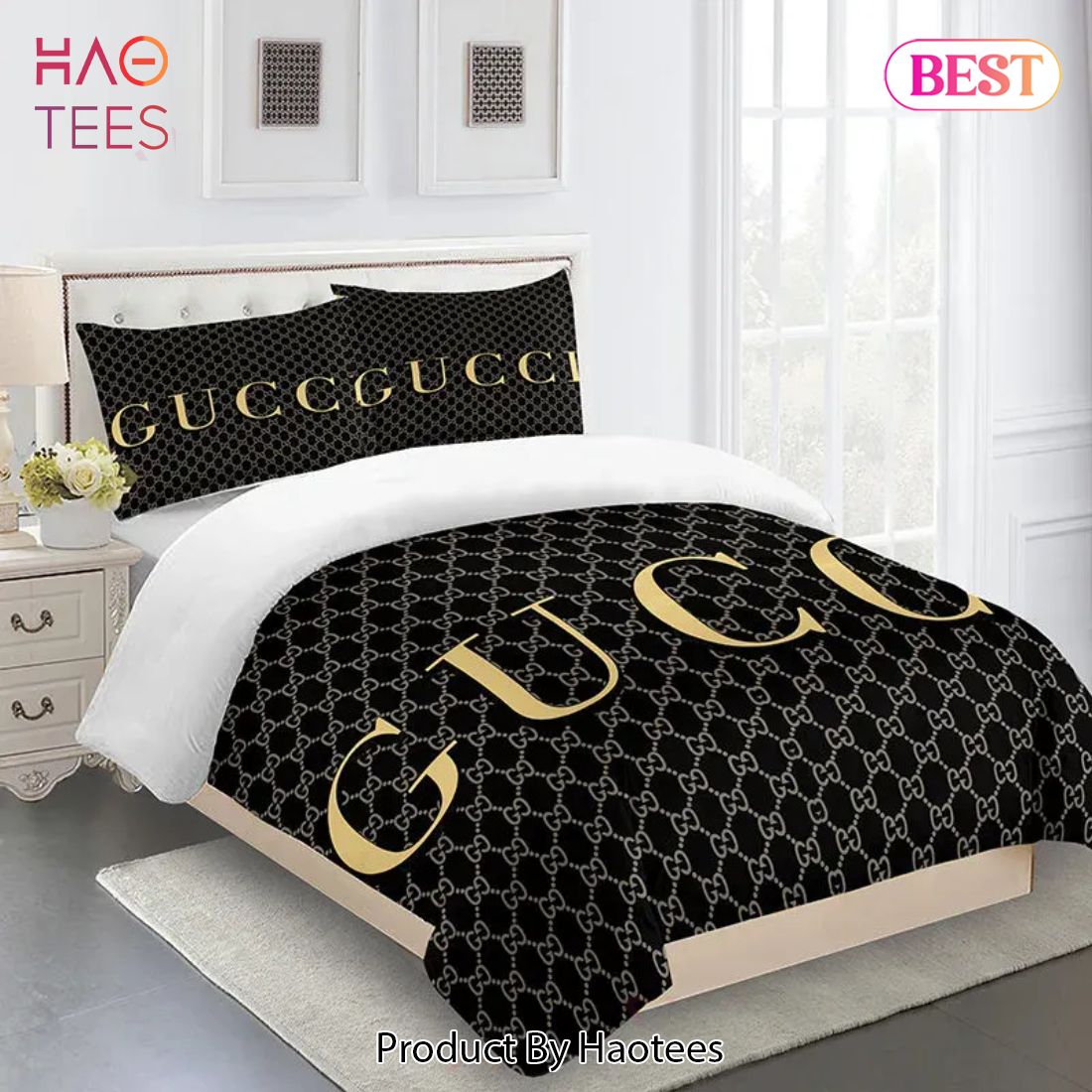 [SALE] Gucci Fashion Logo Limited Luxury Brand Bedding Set Home Decor Luxury Store