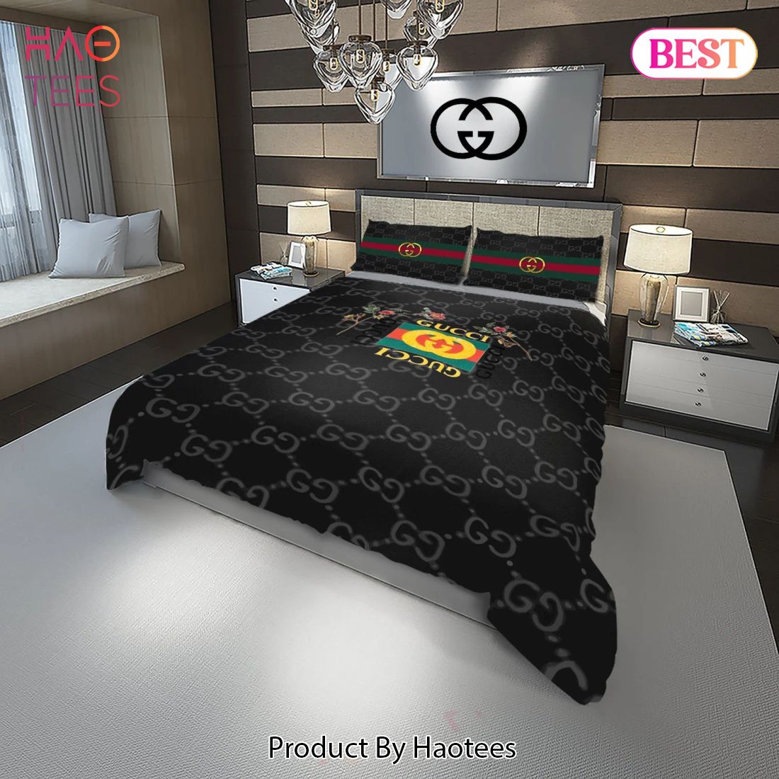 [SALE] Gucci Flowers Fashion Logo Luxury Brand Premium Bedding Set Home Decor Luxury Store