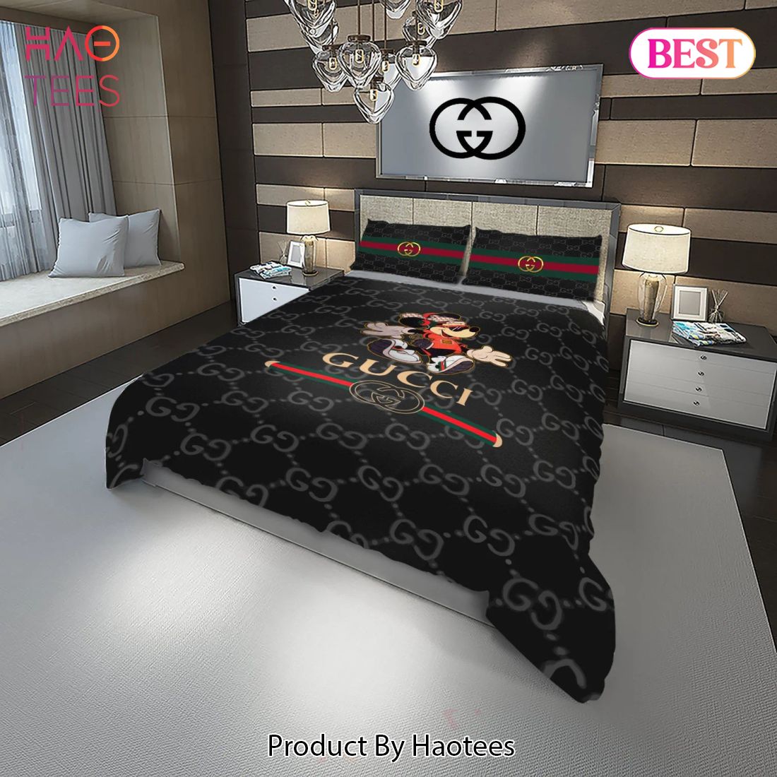 [SALE] Gucci Funny Mickey Fashion Logo Luxury Brand Bedding Set Home Decor Luxury Store