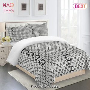 [SALE] Gucci Grey Premium Luxury Brand Fashion Limited Bedding Set Home Decor