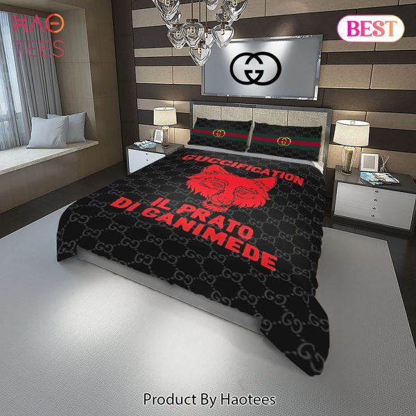 [SALE] Gucci Guccification Fashion Logo Luxury Brand Premium Bedding Set Home Decor