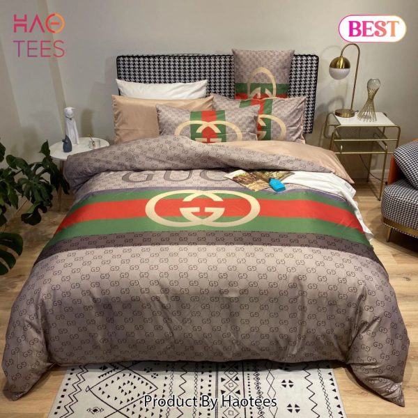 [SALE] Gucci Hot Luxury Brand Bedding Set Bedspread Duvet Cover Set Home Decor
