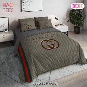 [SALE] Gucci Khaki Luxury Brand High End Premium Bedding Set Home Decor