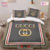 [SALE] Gucci Logo Black Luxury Brand High-End Bedding Set Home Decor