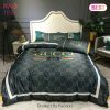 [SALE] Gucci Logo Black Luxury Brand High-End Bedding Set Home Decor
