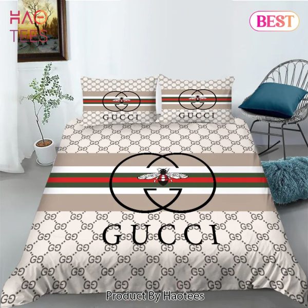 [SALE] Gucci Logo New Luxury Fashion Brand Bedding Bedspread Duvet Cover Set