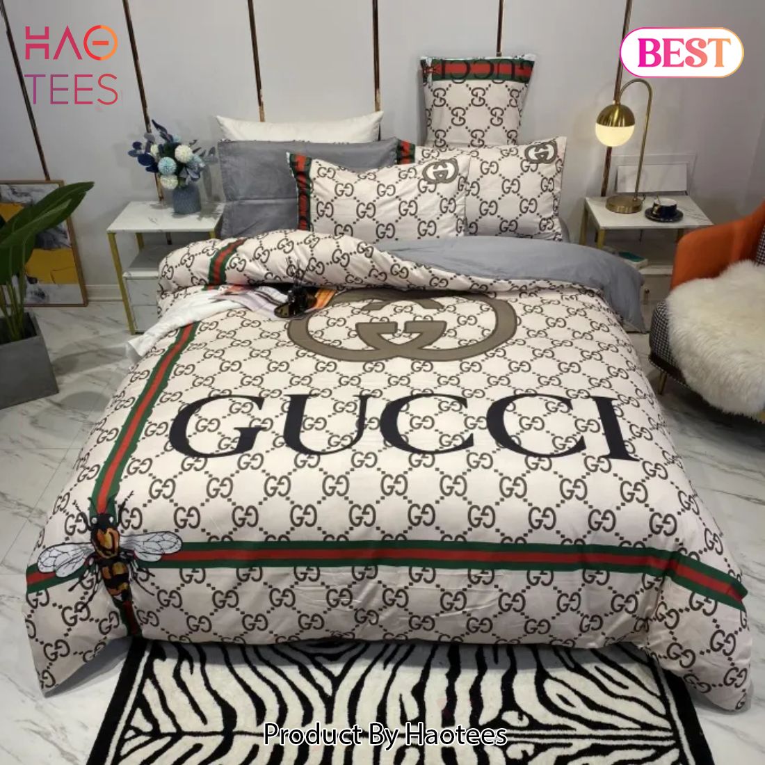 [SALE] Gucci Luxury New Fashion Brand Bedding Set Bedspread Duvet Cover Set Luxury Store