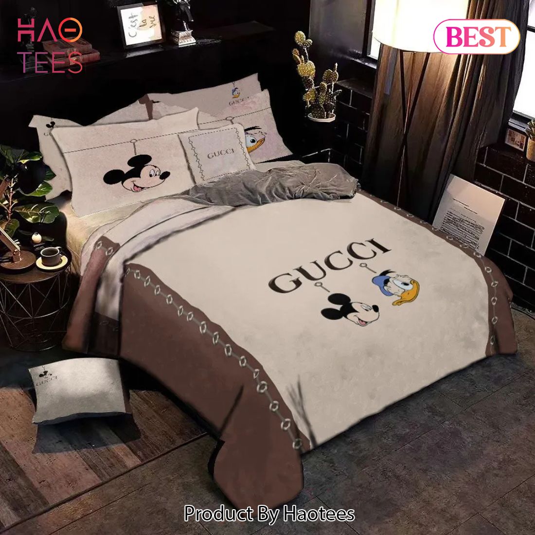 [SALE] Gucci Mickey Donald Luxury Brand Premium Bedding Set Duvet Cover Home Decor Luxury Store