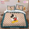 [SALE] Gucci Mickey Drinking Fashion Logo Luxury Brand Premium Bedding Set Home Decor