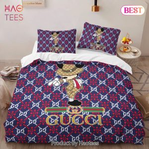 [SALE] Gucci Mickey Hot Fashion Logo Premium Luxury Brand High-End Bedding Set LV Home Decor