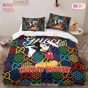 [SALE] Gucci Mickey Mouse New Fashion Logo Premium Luxury Brand High-End Bedding Set LV Home Decor