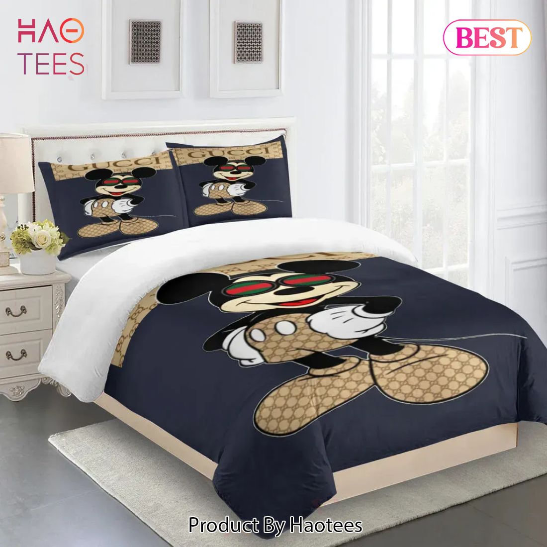 [SALE] Gucci Mickey Premium Fashion Limited Luxury Brand Bedding Set Home Decor Luxury Store