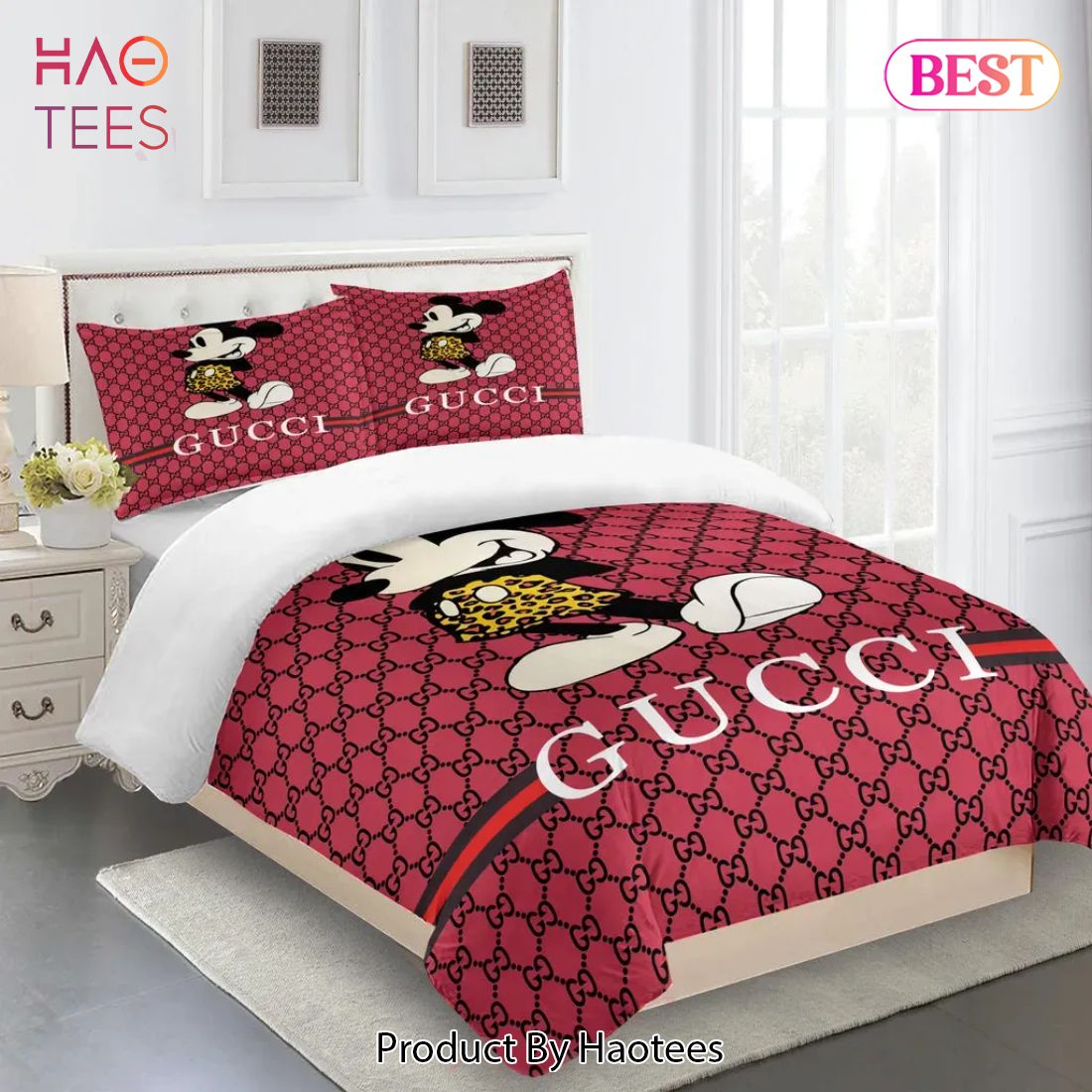 [SALE] Gucci Mickey Premium Limited Luxury Brand Fashion Bedding Set Home Decor Luxury Store