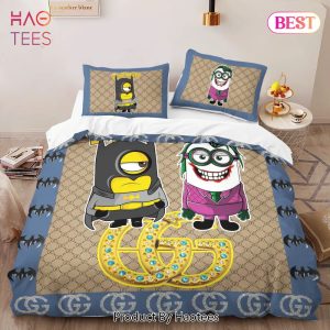 [SALE] Gucci Minions Batman Jocker Luxury Brand High-End Bedding Set Home Decor