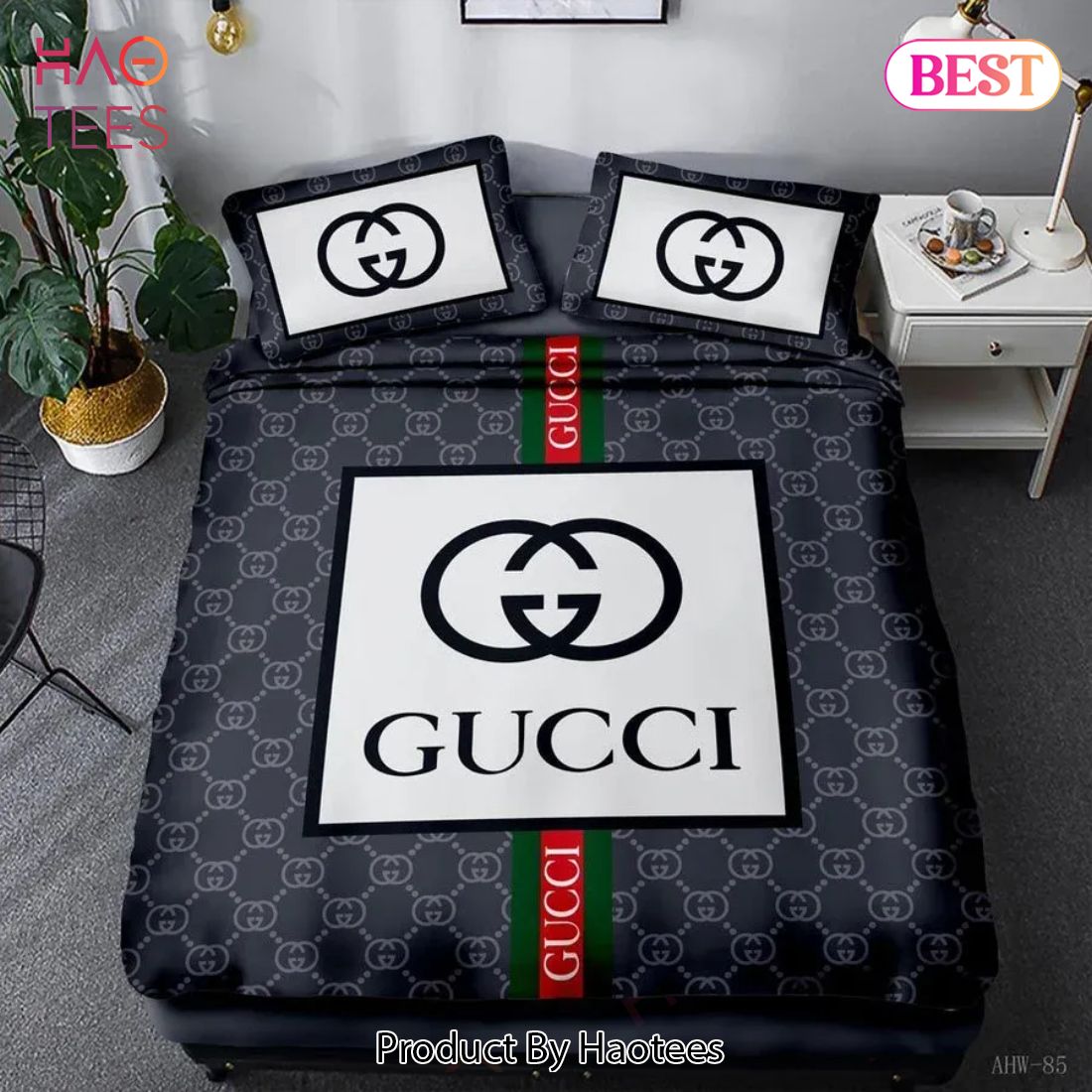 [SALE] Gucci Navy Luxury Brand High-End Bedding Set Home Decor – XR11 Luxury Store