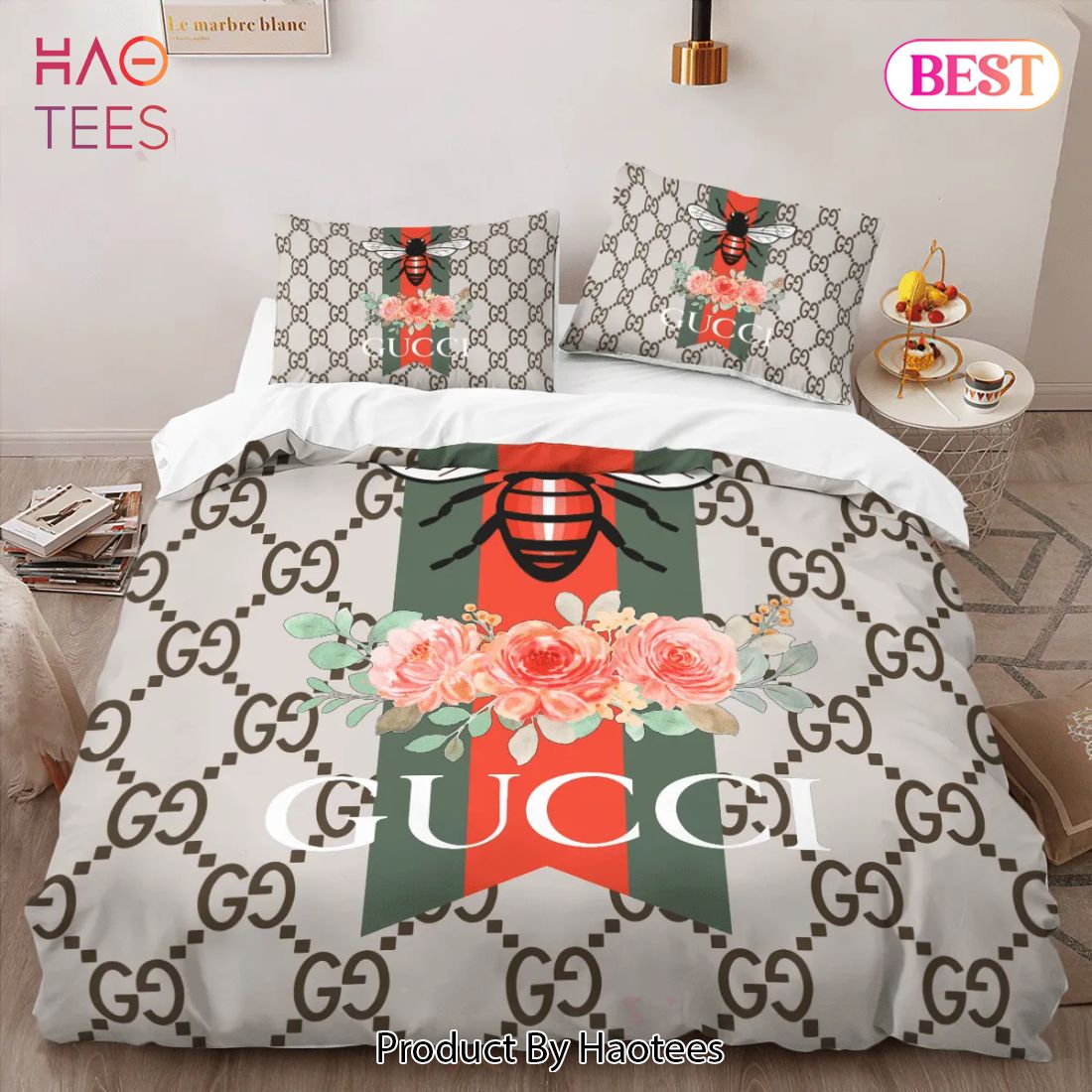 [SALE] Gucci New Fashion Logo Premium Luxury Brand High-End Bedding Set LV Home Decor Luxury Store