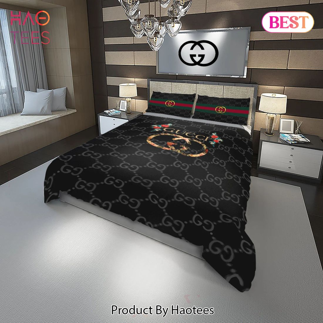 [SALE] Gucci New Flower Fashion Logo Luxury Brand Premium Bedding Set Home Decor Luxury Store