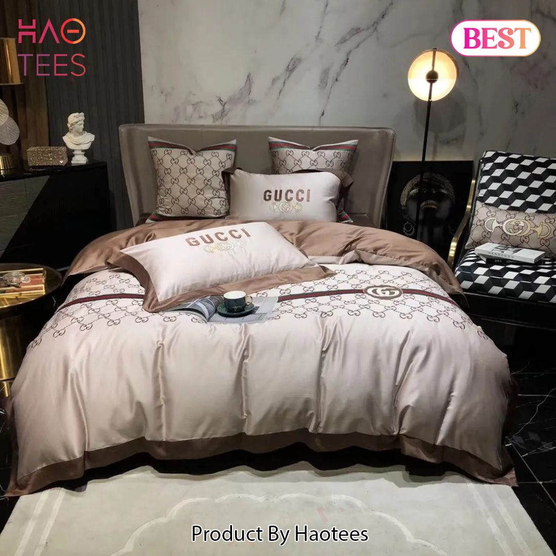 [SALE] Gucci New Luxury Brand Bedding Set Bedspread Duvet Cover Set Home Decor Luxury Store