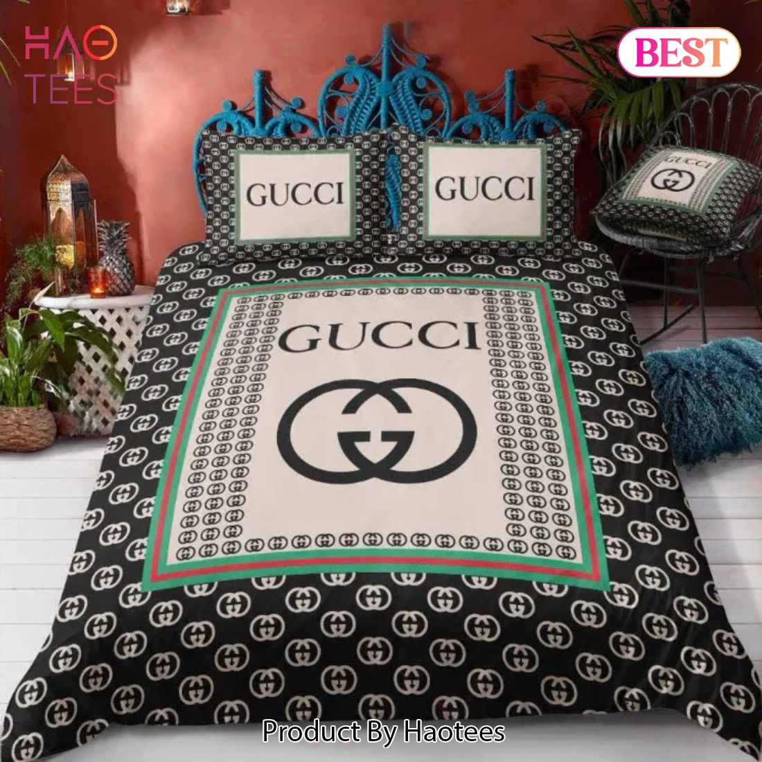 [SALE] Gucci New Luxury Fashion Brand Bedding Set Bedspread Duvet Cover Set Luxury Store