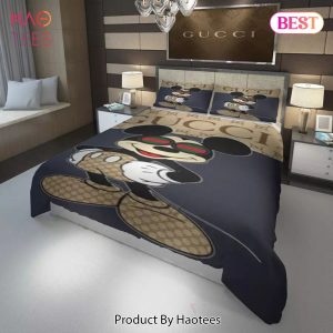 [SALE] Gucci New Mickey Fashion Logo Luxury Brand Bedding Set Home Decor