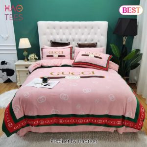 [SALE] Gucci Pink Luxury Brand Bedding Set Bedspread Duvet Cover Set Home Decor