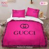 [SALE] Gucci Pinky Fashion Logo Luxury Brand Bedding Set Home Decor