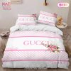 [SALE] Gucci Pinky White Luxury Brand Premium Bedding Set Bedspread Duvet Cover Set Home Decor