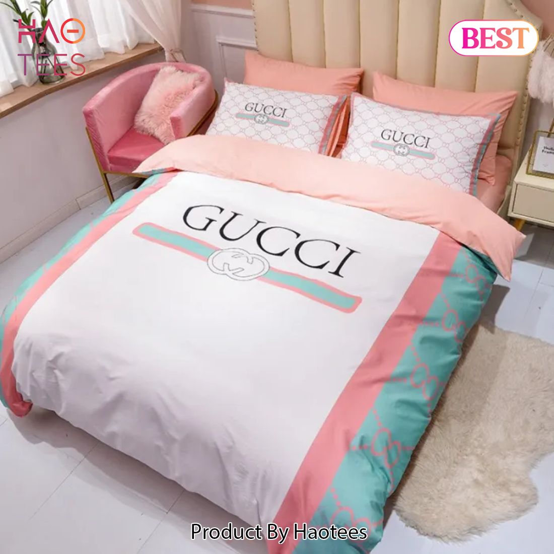 [SALE] Gucci Printed Bedding Sets Quilt Sets Duvet Cover Luxury Brand Bedding Decor Luxury Store